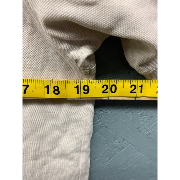 Burberrys Men’s S Beige Cotton Polo‎ Shirt Crest Logo Short Sleeve Vintage USA - Picture 6 of 8